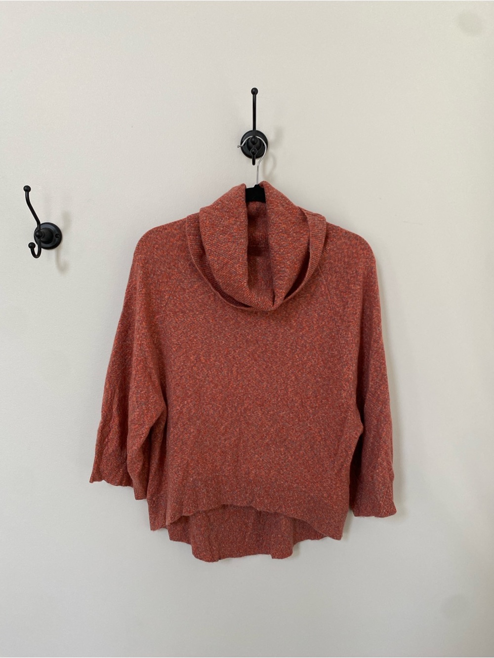 Cozy Rust Cowl Neck 100% Cashmere Autumn Sweater oversized